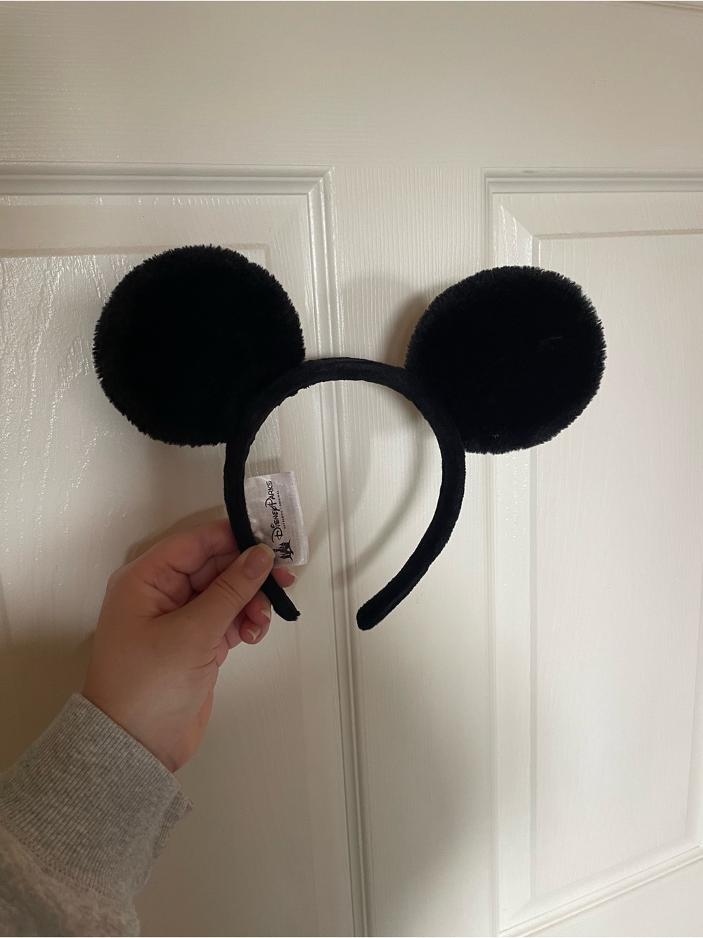 Disney Parks Black Plush Mickey Mouse Ear Headband - Picture 3 of 4